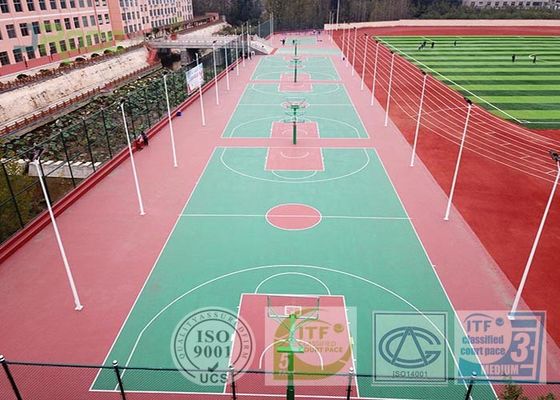 IAAF Anti - ultraviolet Maple Outdoor Basketball Court Flooring Material For School Playground / Stadium