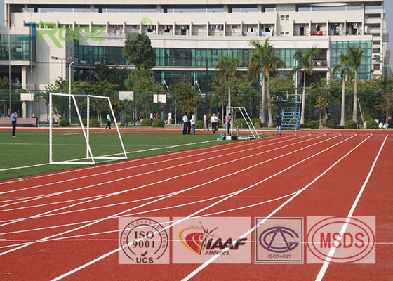 Full Pour Running Track Flooring , Prefabricated Rubber Athletic Track Anti UV